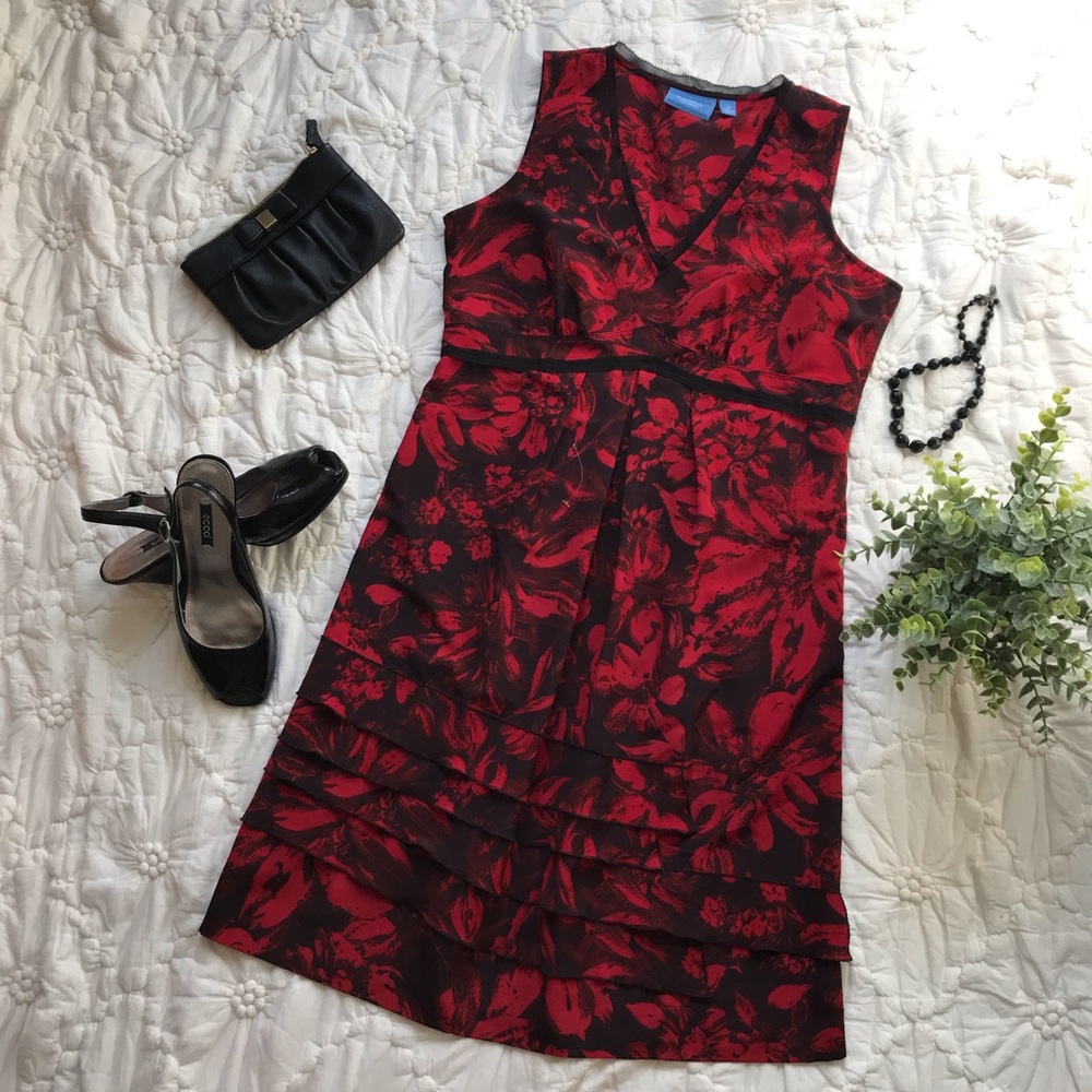 Vera Wang Sexy Black and Red Cocktail Dress